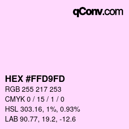 Color code: HEX #FFD9FD | qconv.com