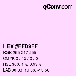 Color code: HEX #FFD9FF | qconv.com