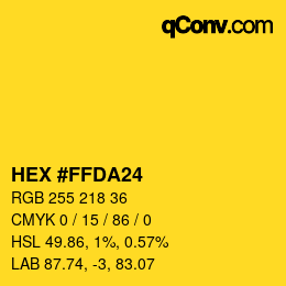 颜色代码: HEX #FFDA24 | qconv.com