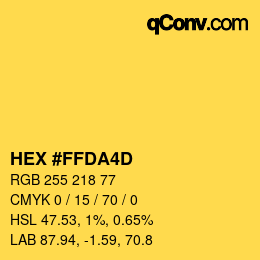 颜色代码: HEX #FFDA4D | qconv.com