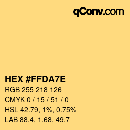 Color code: HEX #FFDA7E | qconv.com