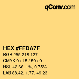 Color code: HEX #FFDA7F | qconv.com