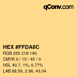 Color code: HEX #FFDA8C | qconv.com