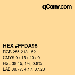 颜色代码: HEX #FFDA98 | qconv.com