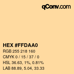 Color code: HEX #FFDAA0 | qconv.com