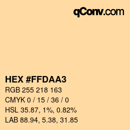 Color code: HEX #FFDAA3 | qconv.com