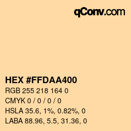 Color code: HEX #FFDAA400 | qconv.com
