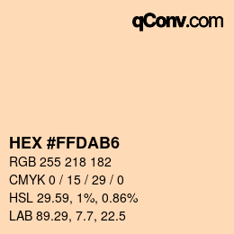 Color code: HEX #FFDAB6 | qconv.com