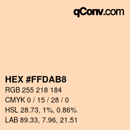 Color code: HEX #FFDAB8 | qconv.com