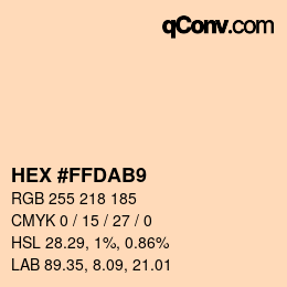 カラーコード: HEX #FFDAB9 | qconv.com