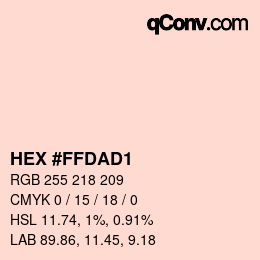 Color code: HEX #FFDAD1 | qconv.com