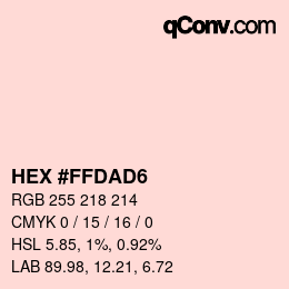 Color code: HEX #FFDAD6 | qconv.com