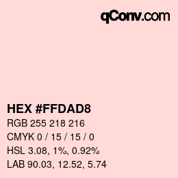 Color code: HEX #FFDAD8 | qconv.com