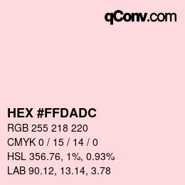 Color code: HEX #FFDADC | qconv.com