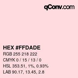 Color code: HEX #FFDADE | qconv.com