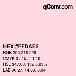 Color code: HEX #FFDAE2 | qconv.com