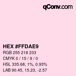 Color code: HEX #FFDAE9 | qconv.com