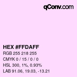 Color code: HEX #FFDAFF | qconv.com