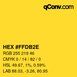 Color code: HEX #FFDB2E | qconv.com