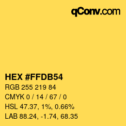 Color code: HEX #FFDB54 | qconv.com