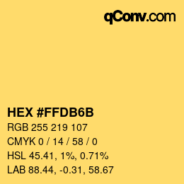 Color code: HEX #FFDB6B | qconv.com