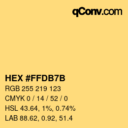 カラーコード: HEX #FFDB7B | qconv.com