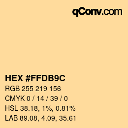 カラーコード: HEX #FFDB9C | qconv.com