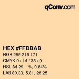 カラーコード: HEX #FFDBAB | qconv.com