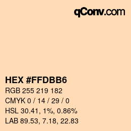カラーコード: HEX #FFDBB6 | qconv.com