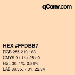 Color code: HEX #FFDBB7 | qconv.com