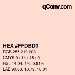 颜色代码: HEX #FFDBD0 | qconv.com