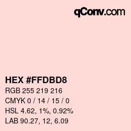 Color code: HEX #FFDBD8 | qconv.com