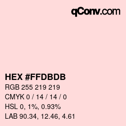 カラーコード: HEX #FFDBDB | qconv.com