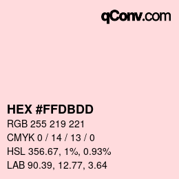 カラーコード: HEX #FFDBDD | qconv.com