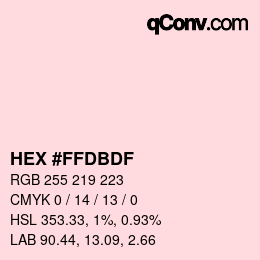 Color code: HEX #FFDBDF | qconv.com