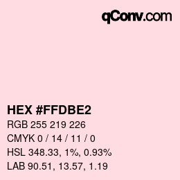 カラーコード: HEX #FFDBE2 | qconv.com
