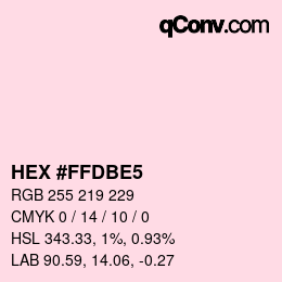 Color code: HEX #FFDBE5 | qconv.com