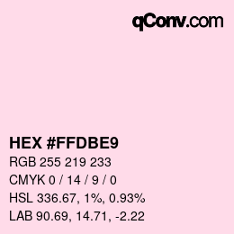 Color code: HEX #FFDBE9 | qconv.com