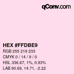カラーコード: HEX #FFDBE9 | qconv.com
