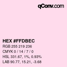 Color code: HEX #FFDBEC | qconv.com