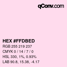 颜色代码: HEX #FFDBED | qconv.com