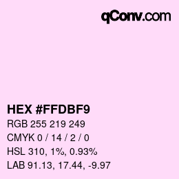 カラーコード: HEX #FFDBF9 | qconv.com