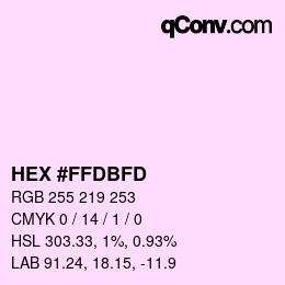 カラーコード: HEX #FFDBFD | qconv.com