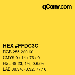 Color code: HEX #FFDC3C | qconv.com