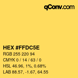 Color code: HEX #FFDC5E | qconv.com