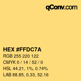 Color code: HEX #FFDC7A | qconv.com