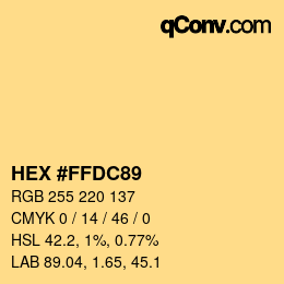 Color code: HEX #FFDC89 | qconv.com