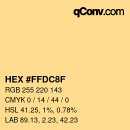 Color code: HEX #FFDC8F | qconv.com