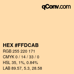颜色代码: HEX #FFDCAB | qconv.com