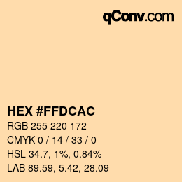 Color code: HEX #FFDCAC | qconv.com